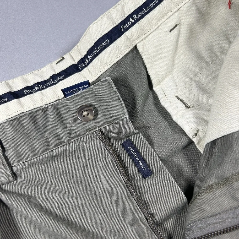 Vintage Polo Ralph Lauren Andrew Pant Olive Pleated Chino 34x36 Cotton